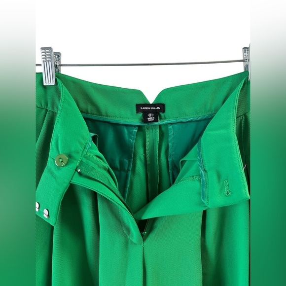 Karen Millen green wide leg tailored trouser pants - Picture 6 of 8